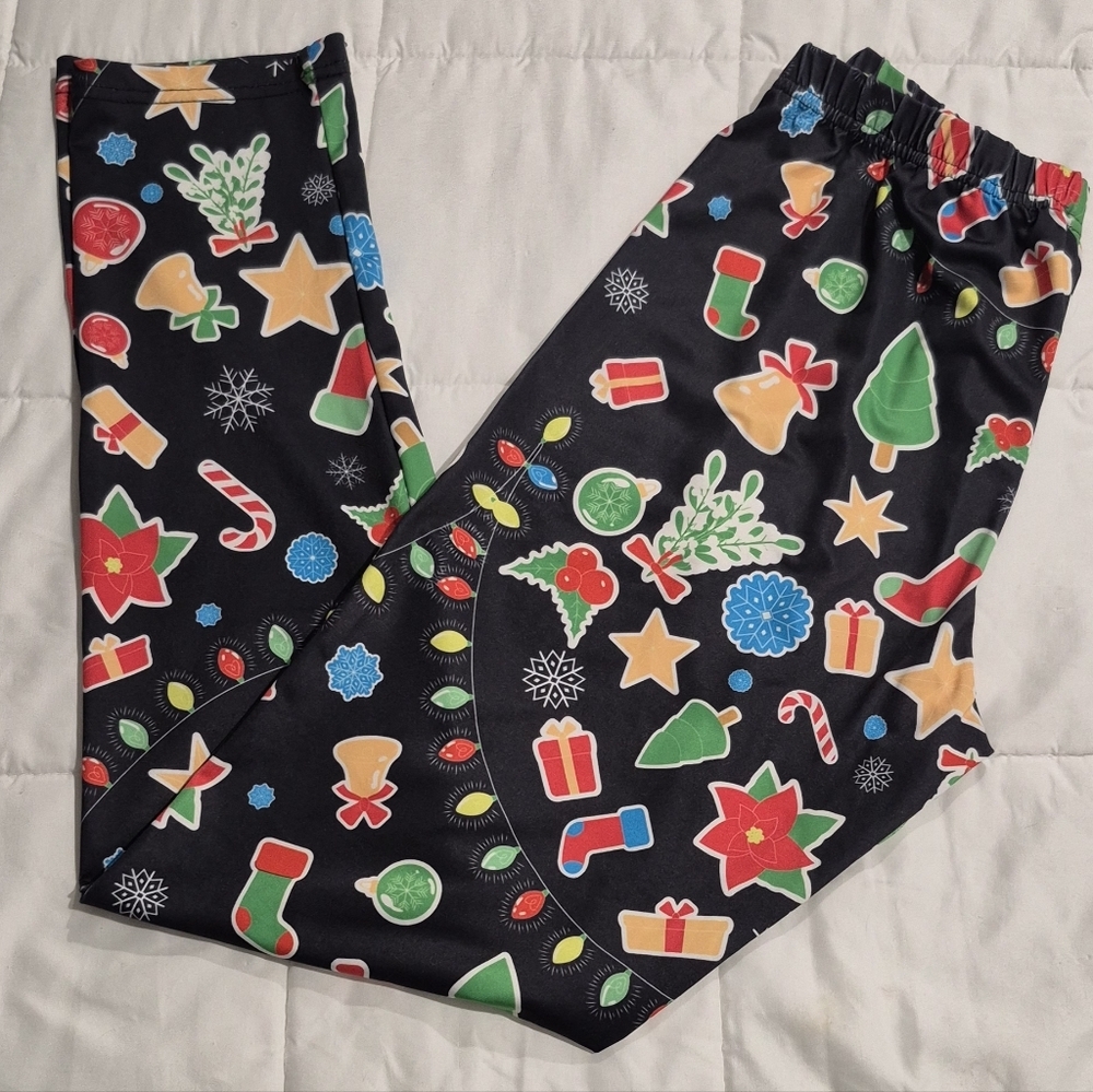 Festive Black Holiday Leggings